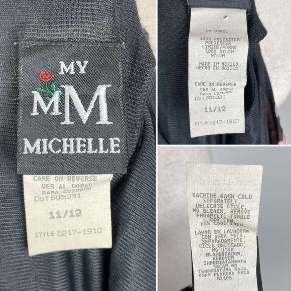 VTG 90s My Michelle Floral Maxi Dress Black Red Y2K Fairy Grunge Dark Romance - Picture 7 of 16